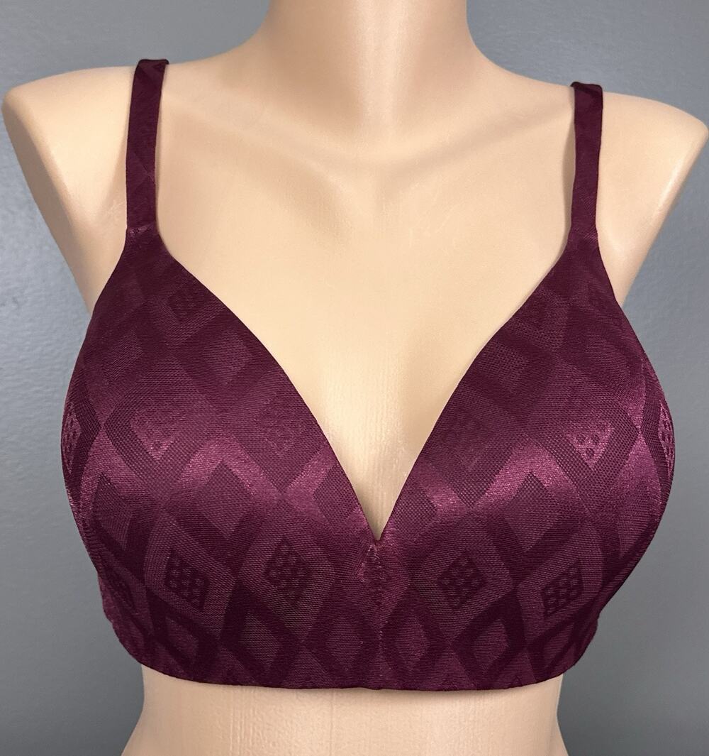 Victoria's Secret Body By Victoria Ipex Lined No Wire Bra Size 38D Burgundy Y2K